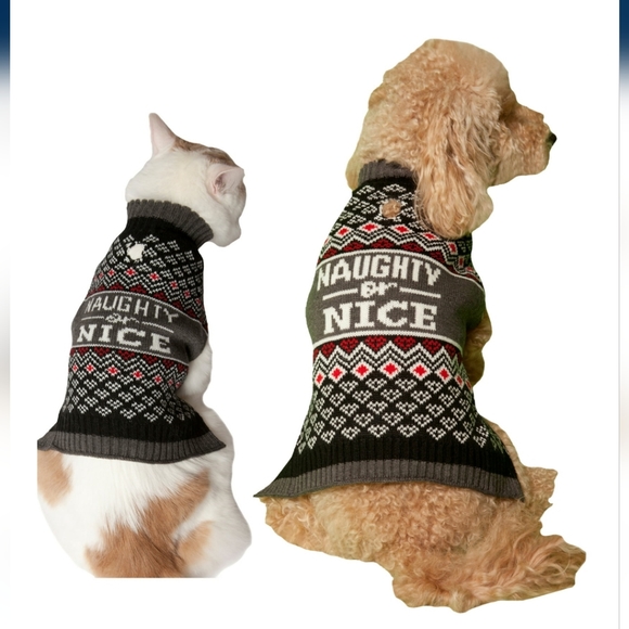 Life Soft Knit "Naughty or Nice" Sweater For Dog/Cat - Picture 1 of 5